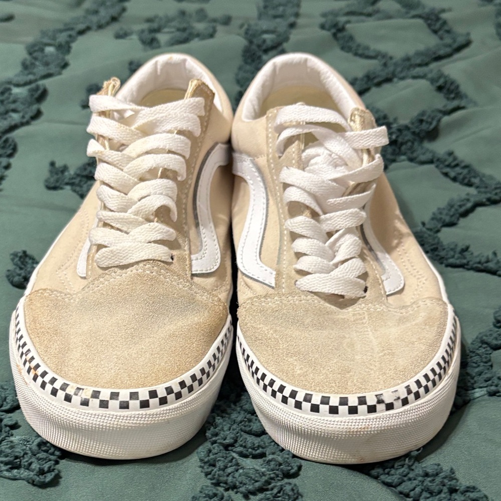 Vans Beige and White Sneakers